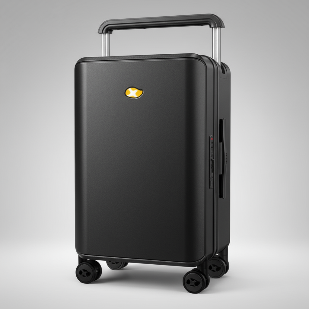 Mala preta com fundo cinzento