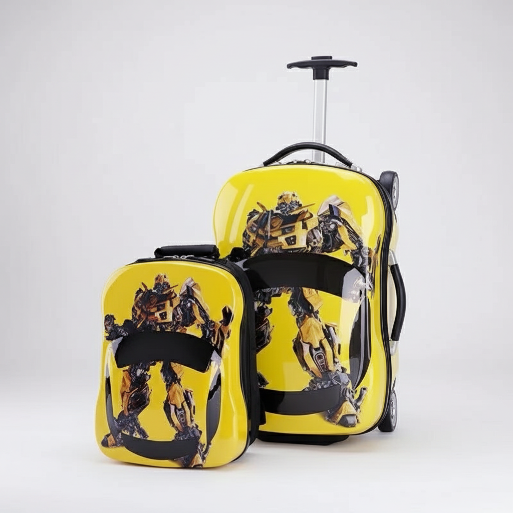 Set amarelo transformer com fundo cinza
