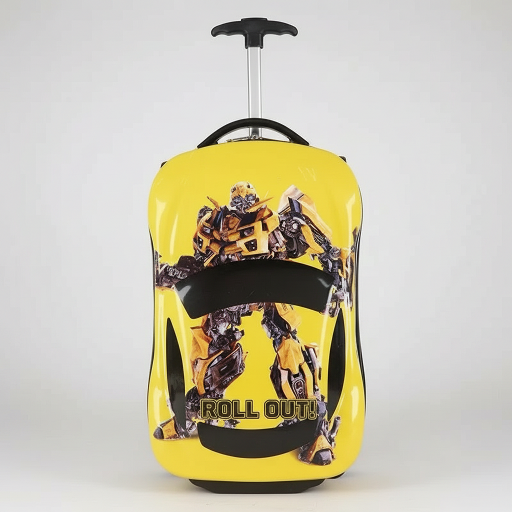 Mala amarela com fundo cinza