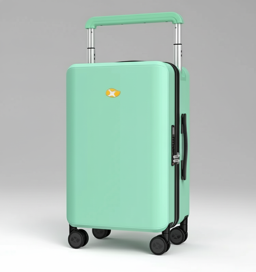 Mala verde menta com fundo cinzento